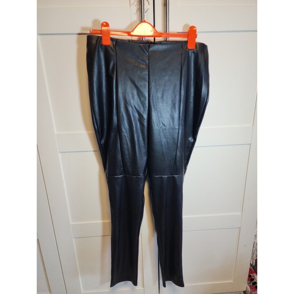Pretty Little Things Black Pleather Leggings Womens Size 14 NWT